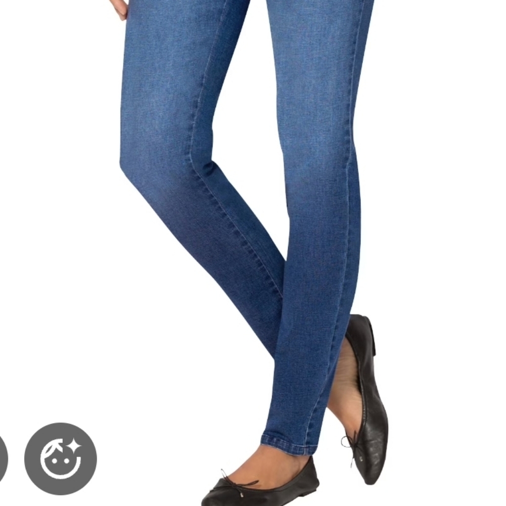 Woman Within Mid-blue Jeggings - Slim Stretch Denim